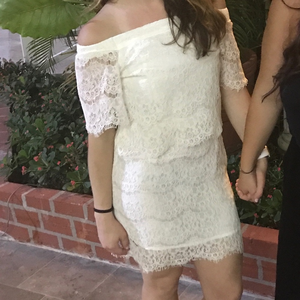 Dainty Hooligan  Off the Shoulder Ivory Dress